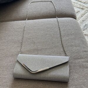 Elegant Gray Clutch with removable Chain Strap